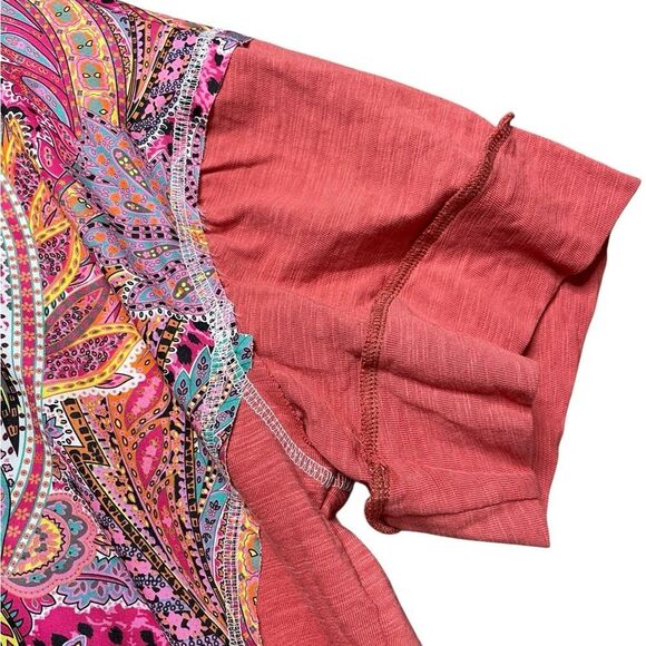 NWT Bohemian Oversized T-Shirt Pink Paisley Size Large - Picture 5 of 10